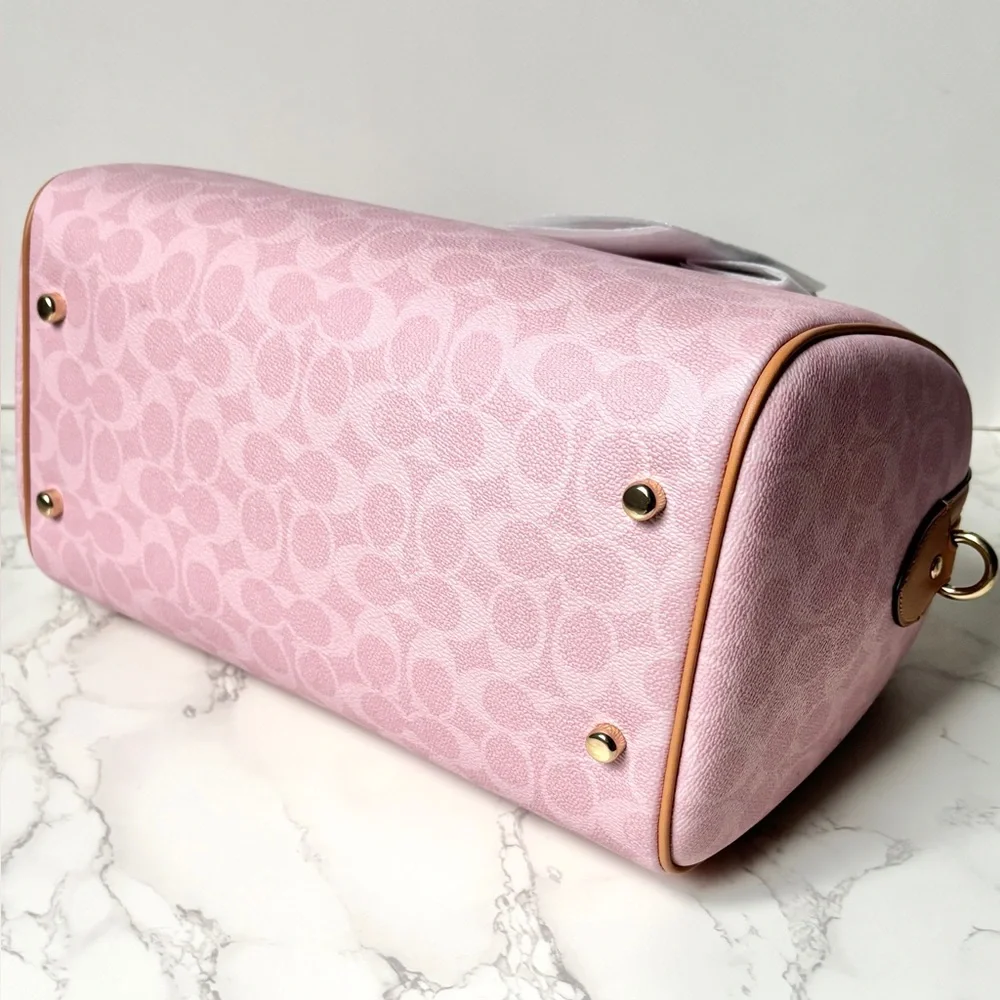 New Coach Large Rowan Powder Pink in Signature Canvas 2026 Release - Picture 10 of 15